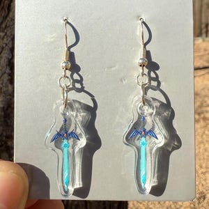 Master Sword acrylic charm earrings - dangle earrings - 1 in - The Legend of Zelda