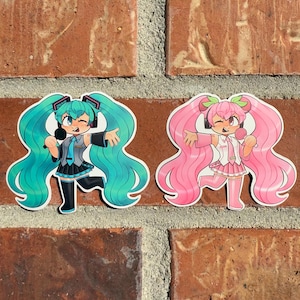 Hatsune Miku vinyl stickers - 2.5 in - waterproof - Vocaloid