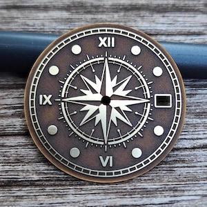 Custom-Made Laser Engraved Watch Dial | COMPASS - Order for Any Design, Size, or Movement!
