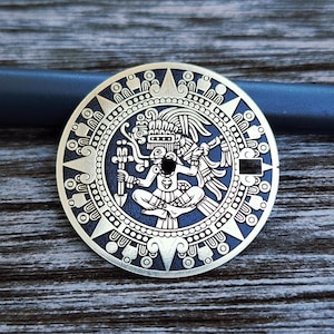 Custom-Made Laser Engraved Watch Dial | Maya Calendar - Order for Any Design, Size, or Movement!