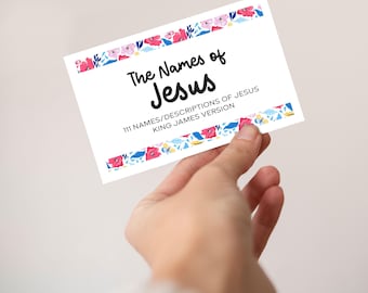 111 Names of Jesus,Bible Scripture Cards,Encouragement Bible Verse,Bible Verse Cards,Bible Study Printable ,Printable Prayer,Bible Memory