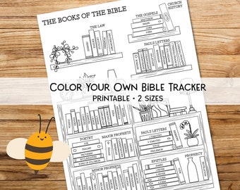 Books of the Bible Coloring and Reading Plan Bible Study for Kids & Adults Christian Activity Printable Scripture Reading and Coloring Pages