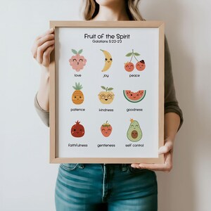 Fruit of the Spirit Wall Art, Scripture Wall Art Digital Download, Christian Home Decor, Vintage Scripture Print, Bible Verse DIGITAL