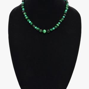 Tiger Eye and Malachite Bead Necklace