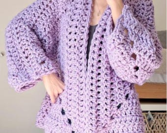 Super Chunky Hexagon Cardigan Crochet Patterns