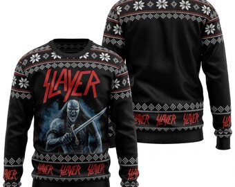Pull 'Moche De Noël' Sweater - Motif Aigle Du Groupe Slayer - Taille XS à 5XL - Neuf