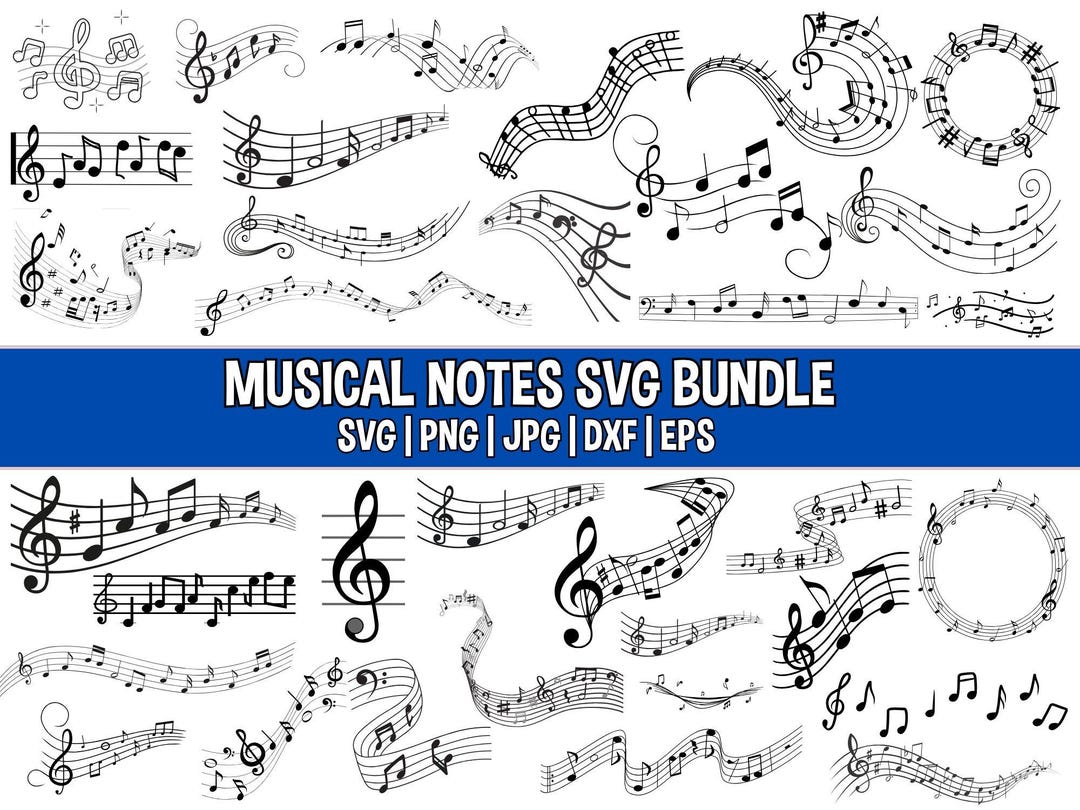 Music Notes SVG: Treble Clef, Vector Cut Files (digital Download) - Etsy