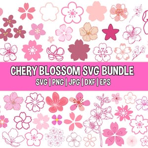 Cherry Blossom Svg, Cherry Blossom Png, Sakura Blossom Svg, Cherry Flower Svg, Pink Flowers Svg,Cherry Branch Png,Botanica Png,Sakura Flower