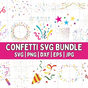Confetti Svg Bundle, Confetti Png, Confetti Clipart, Birthday Svg, Svg File, Birthday Party Svg, Silhouette Svg