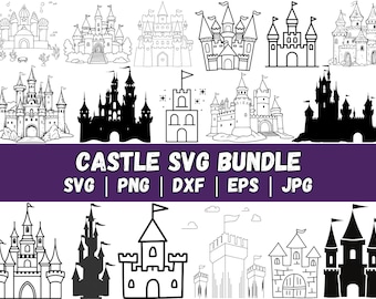 Medieval Castle SVG Designs: Clipart PNG Bundle (Digital Download)
