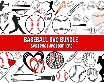 Baseball SVG Bundle: Clipart, Silhouette, Cut Files (Digital Download)