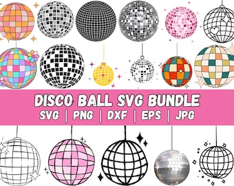Pacchetto SVG Retro Disco Ball: Clipart Groovy (file digitali)