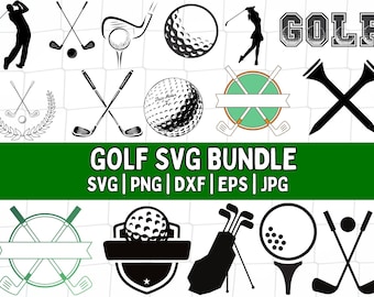 Golf SVG Bundle: Monogram, Club, Ball Cut Files (Digital Download)