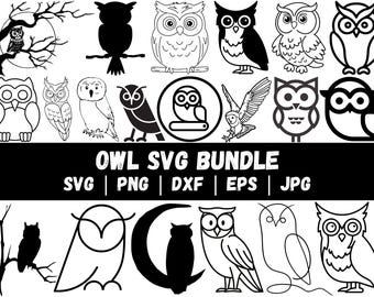 Owl SVG Bundle: Clipart, Silhouette, Cut Files (Digital Download)
