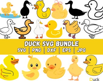 Duck SVG Bundle: Rubber Ducky Clipart, Cut File (Digital Download)