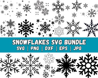 Sneeuwvlok SVG-bundel: wintergesneden bestanden voor Cricut, Silhouette, Glowforge