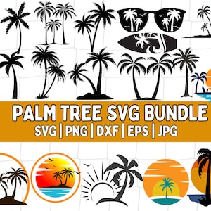 Palm Tree Svg, Palm Tree Silhouette, Palm Tree Cut Files, Palm Tree Svg Bundle, Palm Tree Clipart, Palm Tree Design Svg, Tropical Svg, Beach
