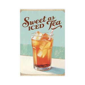 Set di cartoline vintage con tè freddo, decorazioni per bevande retrò, saluti estivi, arte per bar di casa, regalo per gli amanti del tè, cancelleria nostalgica