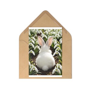 Set di cartoline di conigli primaverili - Fotografia di coniglietti carini, auguri di Pasqua, arte floreale, regalo fatto a mano, collezione di cancelleria, decorazioni stagionali