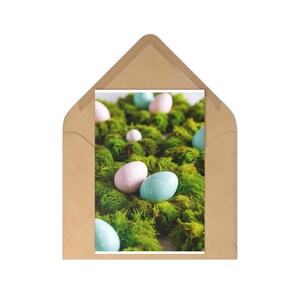 Conjunto de cartões postais de ovos de Páscoa, cartões coloridos de primavera, perfeitos para celebrações de Páscoa, decoração de casa, convites, etiquetas de presente