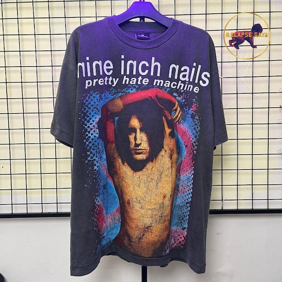 Rare Nine Inch Nails T-shirt, 90s Band Tee, Distressed Grunge  