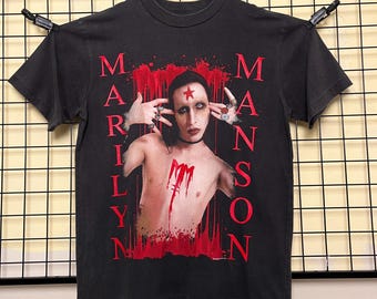Marilyn Manson Faded Black T-Shirt für echte Fans - Collector's Edition Rock Band Tee