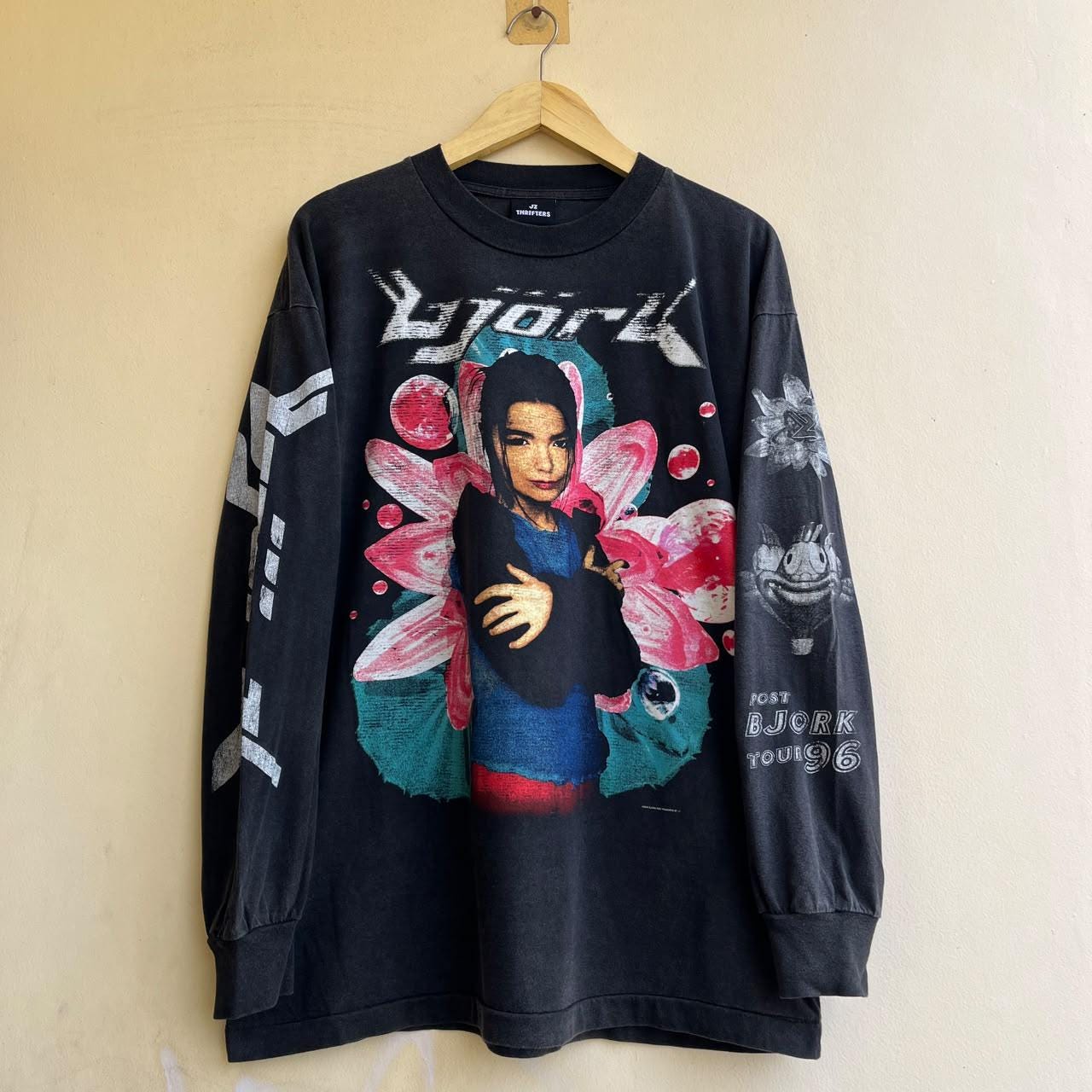 Bjork Post Tour 96 Long Sleeve Tee, Rare Bootleg Pop Band Shirt