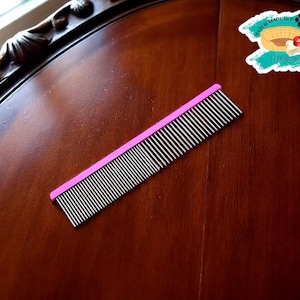 Pet Grooming Brush | Dog Comb for Shedding | Cat Hair Remover Tool | Double Teeth Animal Use | Detangler Long Short Design