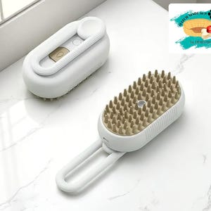 Electric Steamer Pet Brush | Dog Grooming Item | Cat Hair Detangler Tool | Massage and Shedding Aid | Portable Cleaning Animals Accessory