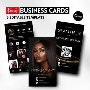 Beauty Visitenkarte Instagram Visitenkarte Vorlage Kleine Visitenkarte Vorlage QR-Code Karte Haar Visitenkarte Template