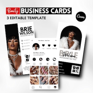 Visitenkarte Vorlage Instagram Visitenkarte Vorlage Kleine Visitenkarte Vorlage QR-Code Card Beauty Visitenkarte Vorlage