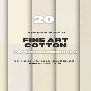 Artisan Textured Fine Art Cotton,  Heavy Tooth Paper Texture,  Museum Grade Seamless Background,  Professional Matte Stationary Canvas