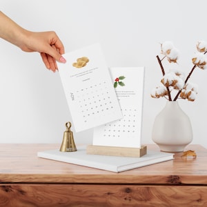 Schrift Tischkalender (2025), Christliche Kunst, Christliche Kalenderkarten, Inspirationskarten, Inspirationskalender