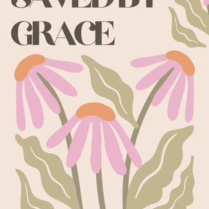 Saved By Grace Digital File, Wall Art, Printable Wall Art, Printable Canvas