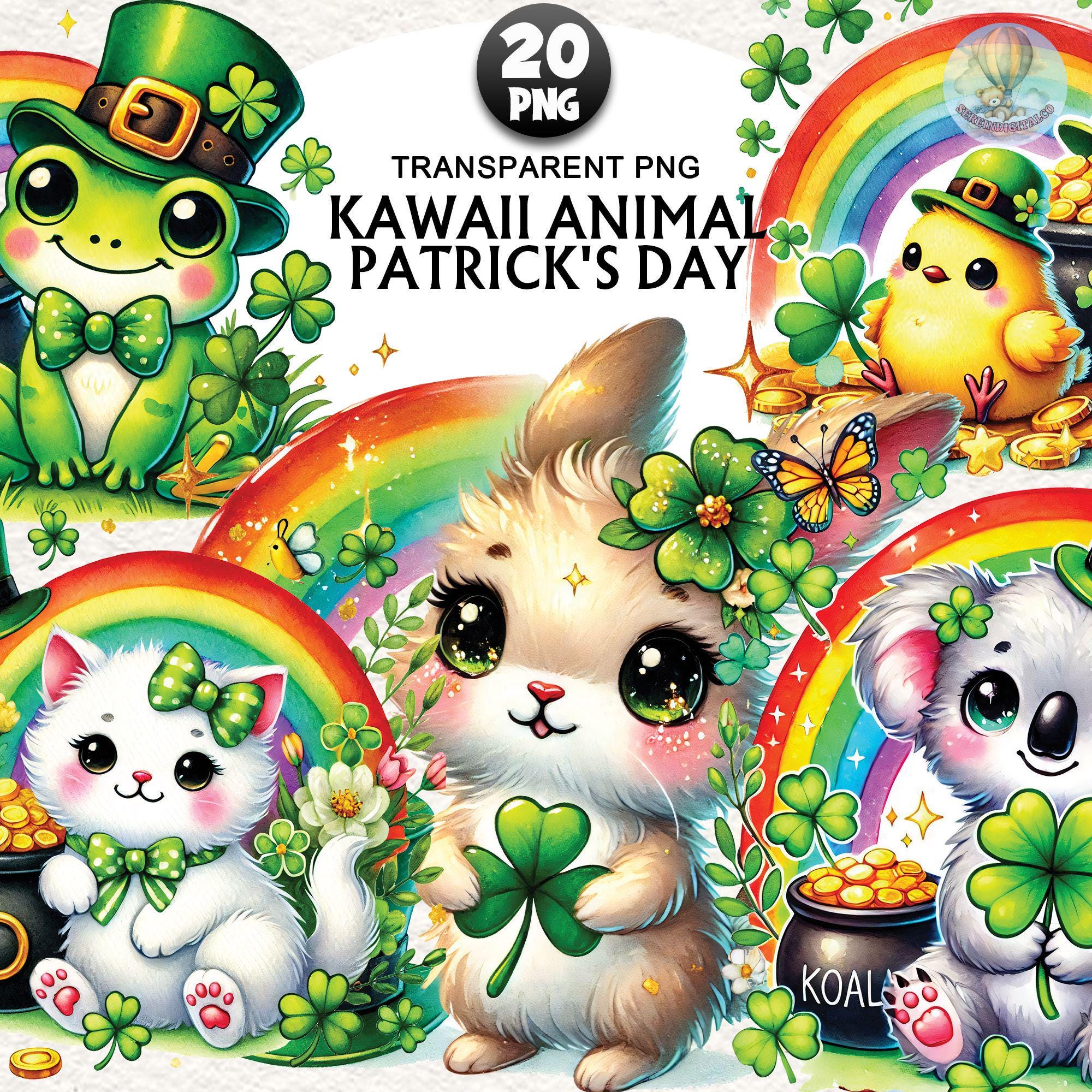 20+ Shamrock Animal Clipart Bundle, Patrick Kawaii Animal Png, Irish ...