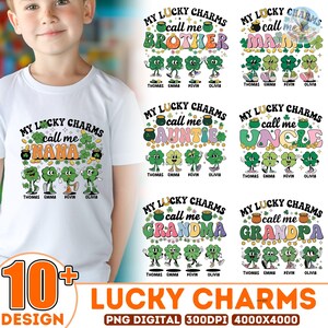 10+ gröna pysslingar png-paket, mina lyckoamuletter kallar mig png-paket, anpassat namn png, St Patrick's Day png, kruka med guld png, klöver png