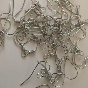 100 pc  nickel free silver color earring hooks earring wire