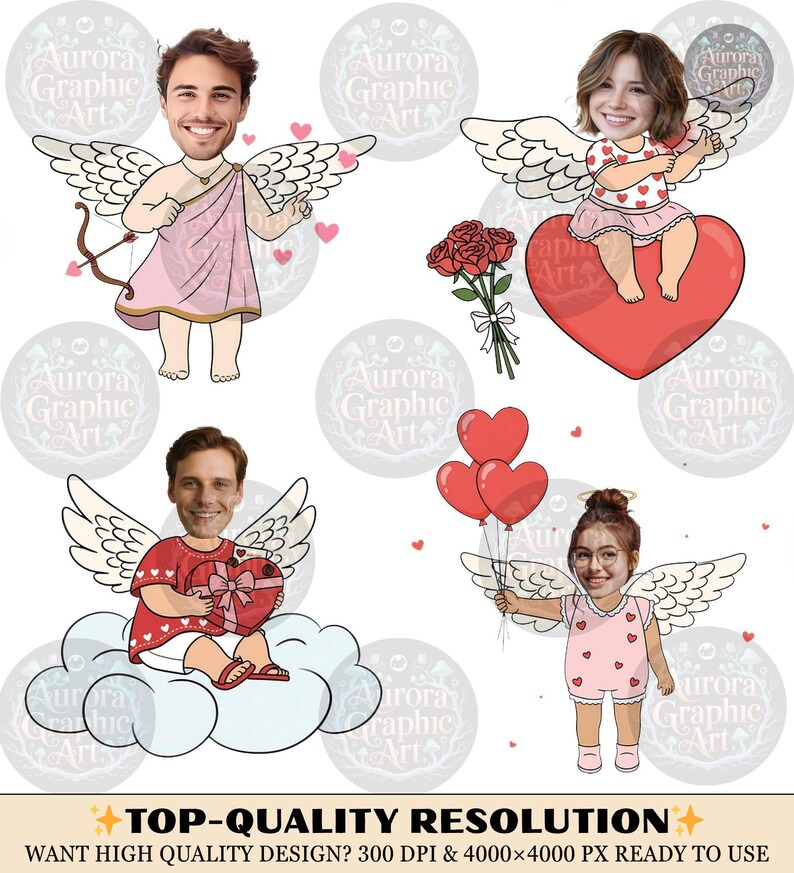Valentine Photo Canva Template, 6 PNG Cupid Yourself, Sweetheart ...