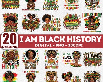 Black Pride png-bundel, 20 png I Am Black History, Kid African American png-bundel, Black History Month png, Juneteenth png, Black Girl png