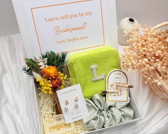 Sage Green Bridesmaid Proposal Gift Box, Will You Be My Bridesmaid, Wedding Day Gift, Wedding Keepsake