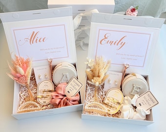 Elegante cofanetto regalo per la proposta di damigella d'onore – Scatola personalizzata per la proposta di matrimonio per damigella d'onore e testimone di nozze, Vuoi essere la mia damigella d'onore?