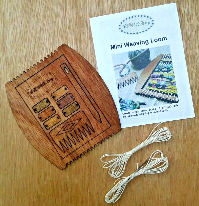 Mini Wooden Weaving Loom With Instruction Booklet Needle Etsy