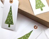 Árbol de Navidad regalo etiquetas - lunares blanco nieve - Navidad moderna