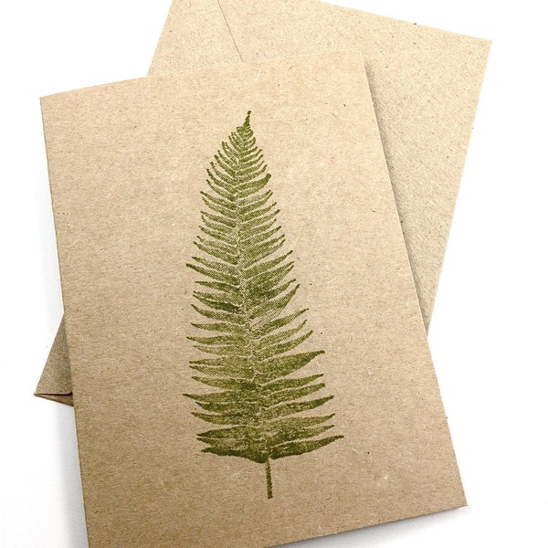 Fern Note Cards - Woodland - Blank Stationery - Kraft Paper