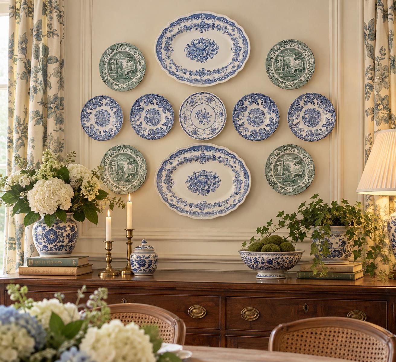 Vintage Blue and Green Plates - Etsy