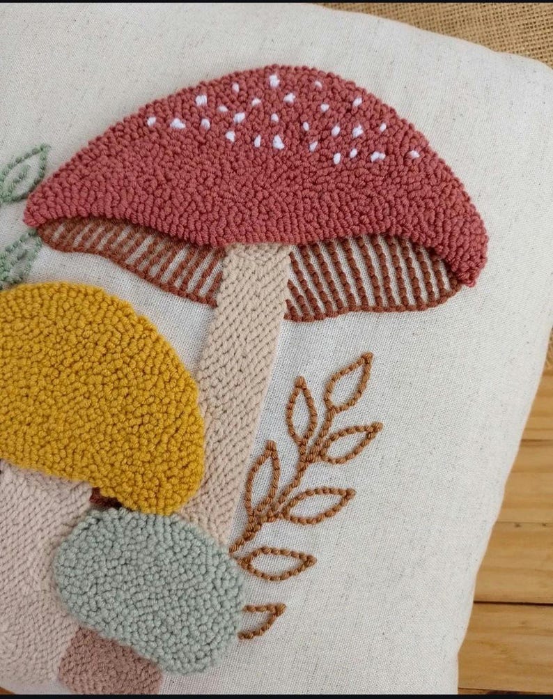 Mushroom DIY Punch Needle Kit/ Tufting Kit/ Needle Punch Kit / DIY ...