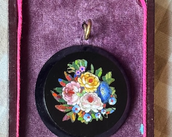 Italian Vintage Intricate Micro Mosaic 19th Century Charm / Pendant