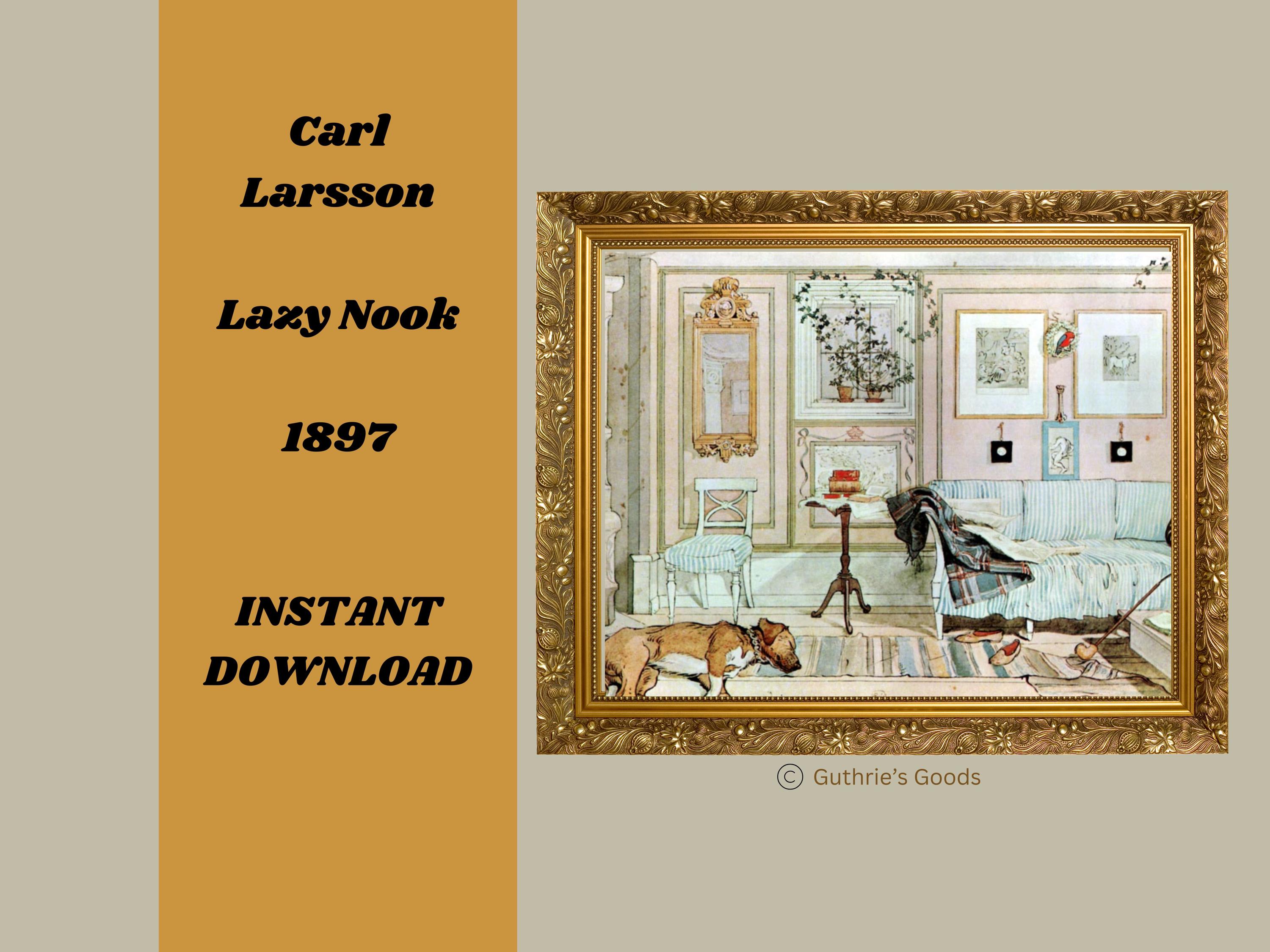 カール・ラーソン作「Lazy Nook」（1897年）｜居心地の良い壁アート