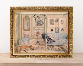 カール・ラーソン作「Lazy Nook」（1897年）｜居心地の良い壁アート