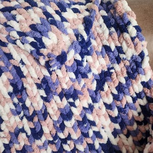 Grobstrick Strickdecke - Handgewebter gemütlicher Überwurf - Hygge Wohnzimmer & Schlafzimmer Dekor - Mehrfarbig